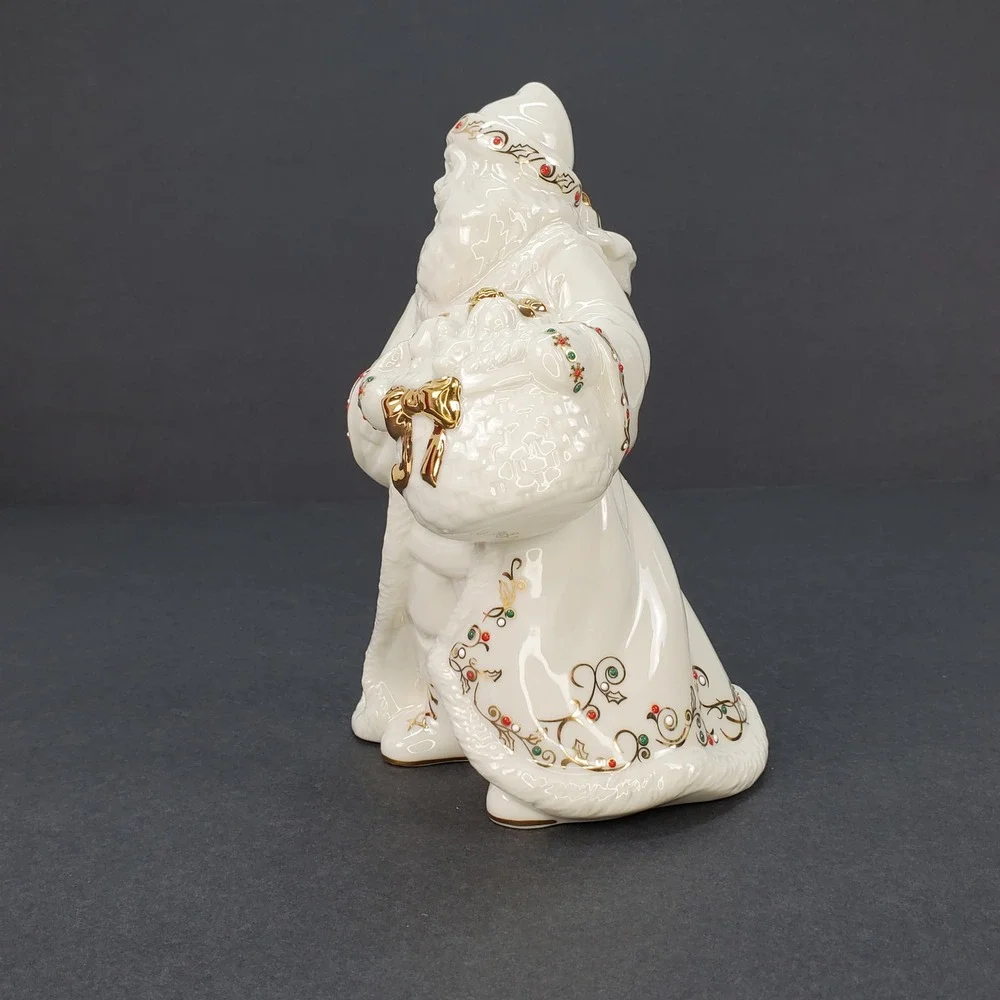 Lenox China‎ Jewels Country Santa Figurine 10th In Series Ivory Gold 6238224